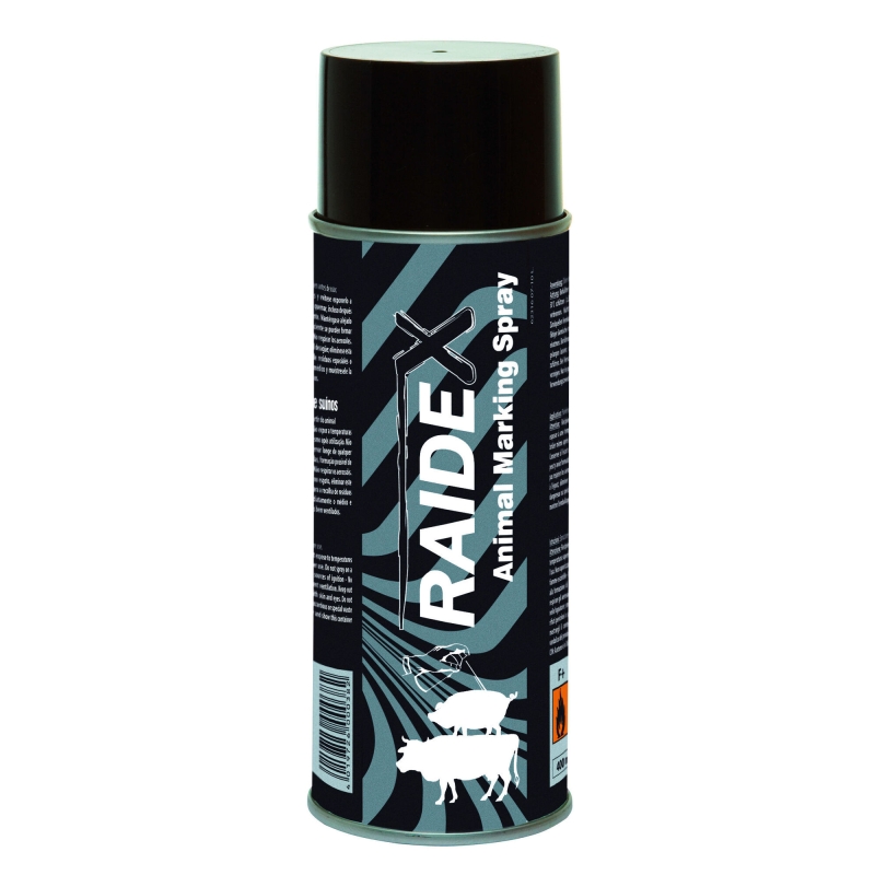 Veemerkspray 400ml/zwart Recept. Raidex - 20126