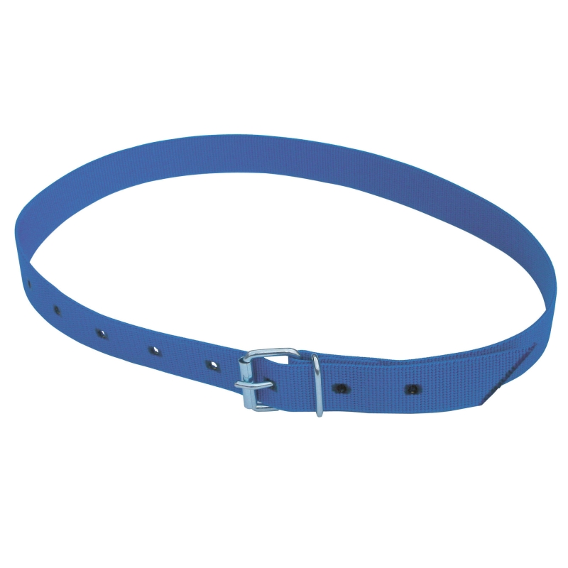 Merkband 135 cm, blauw zonder leder, rolgesp - 20869