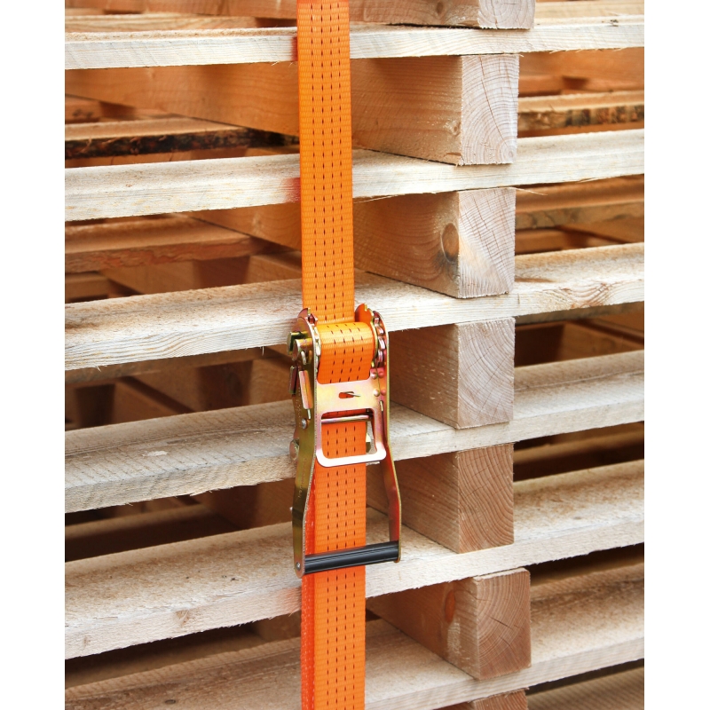 37141 - Sangle arrim. &agrave; cliquet 2 pcs orange, 50&nbsp;mm / 4&nbsp;m, 4000&nbsp;kg - KERBL - Agrodieren.be - 37141
