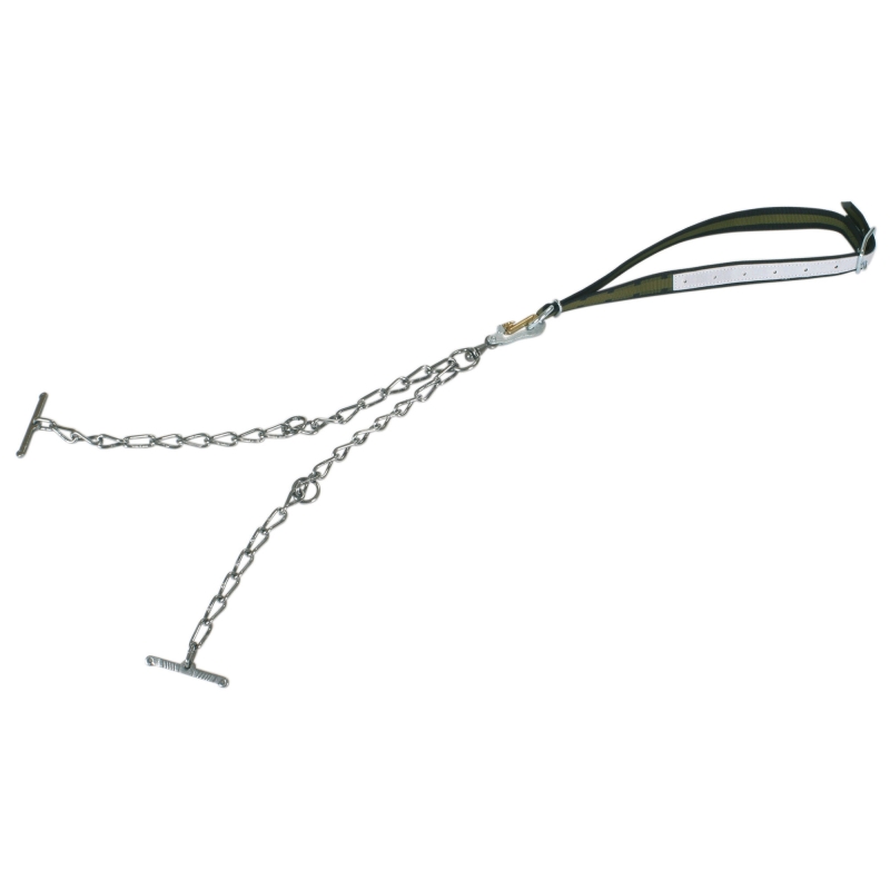 Runderaanl.compl.m.ketting 6mm dubb.m.veiligh.sluiting klein - 12414