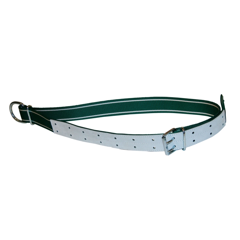 Collier 150-5cm vert-blanc avec maillon ovale et anneau D - 125307