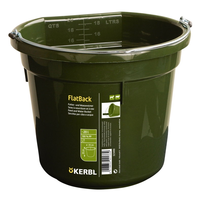 Seau plastique FlatbBack 20l, vert - 323490