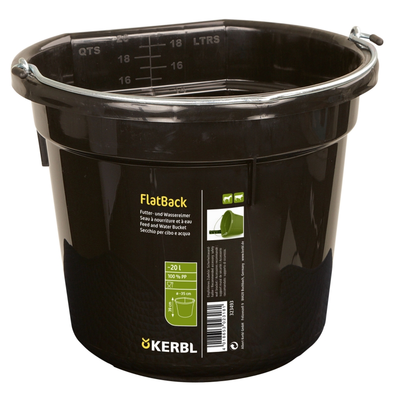 Seau plastique FlatbBack 20l, noir - 323493