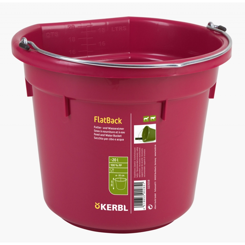 Seau plastique FlatbBack 20l, ros&eacute; - 323559