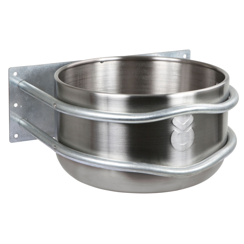 Mangeoire inox ronde 18l, montage droit - 32490