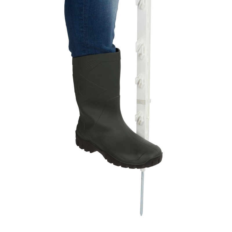 Piquet fibr&eacute; plastique 105cm blanc 8 isolateurs - 441812