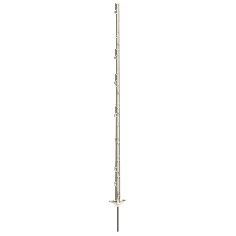 Voll. kunststof paal m. stalen punt 156cm dubbele trede, wit - 443493