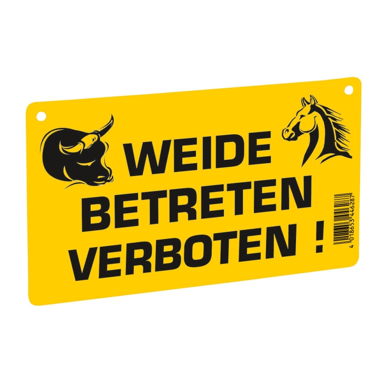 Warnschild; einseitg bedruckt "Weide betreten verboten" - 44628