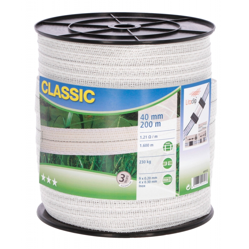 Ruban Classic blanc 40mm 200m 9x0,2+2x0,3inox - 449102