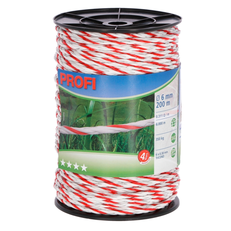 Cordelette Profi 6mm 200m 6x0,30 TriC blanc-rouge - 59509