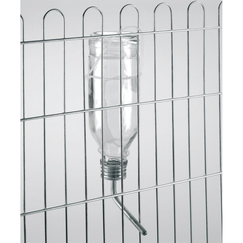 Drinkfles v. konijnen 500ml van glas compl. m. alu buisjes - 74125