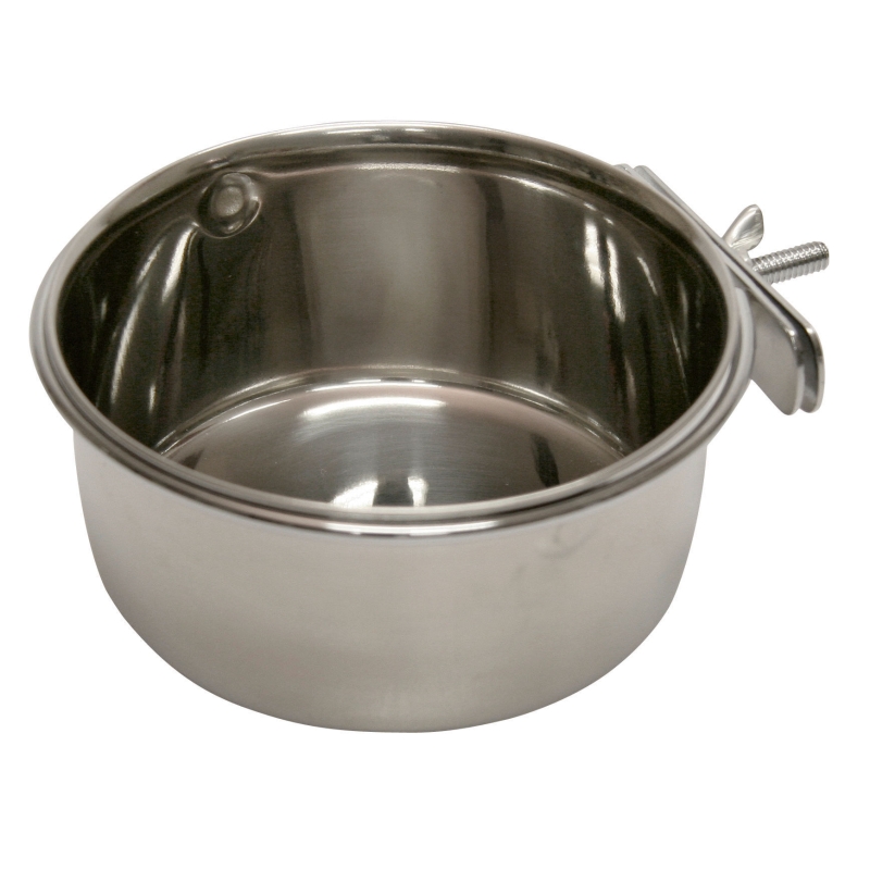 Rvs bakje 600 ml, 12 cm Schroefbevestiging v. knaagd. - 82782