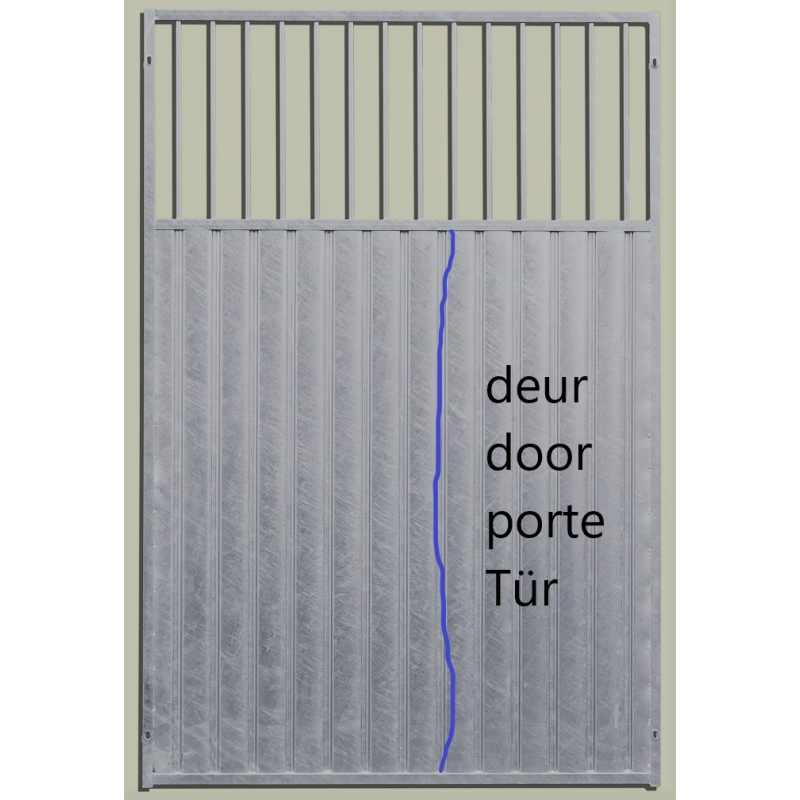 Damwandpaneel 184 H - 1,5 M - gesloten tot 130 H - spijl 5 cm - met toegangsdeur - PAHD0016 16-5