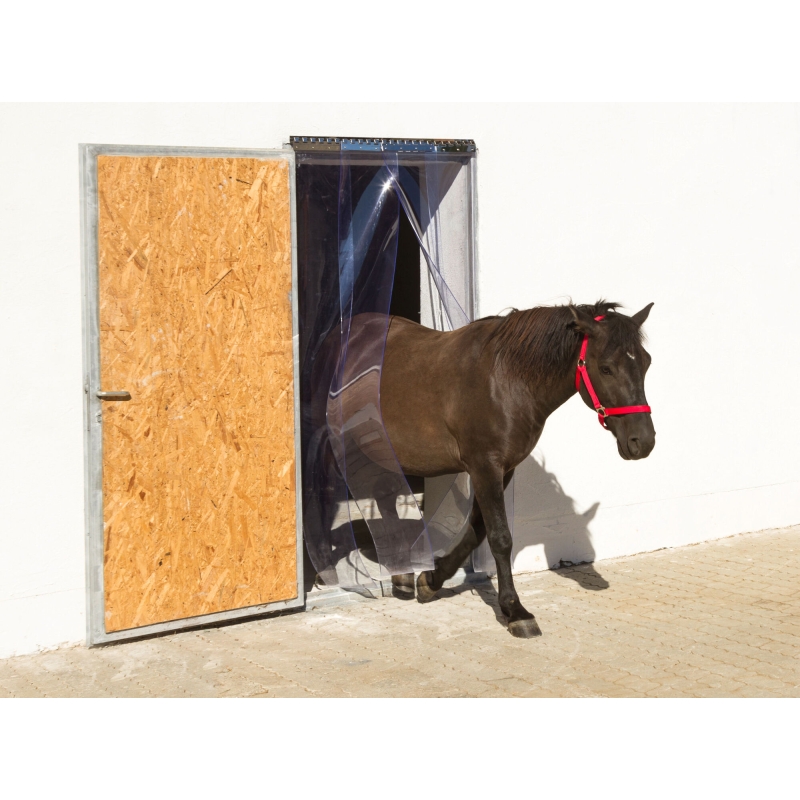 Jeu de rideaux &agrave; bandes PVC 30X225cmX3mm - 291162