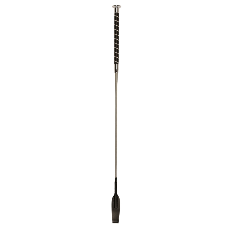 Springzweep glitter, 65 cm, zilver, met slag - 320103