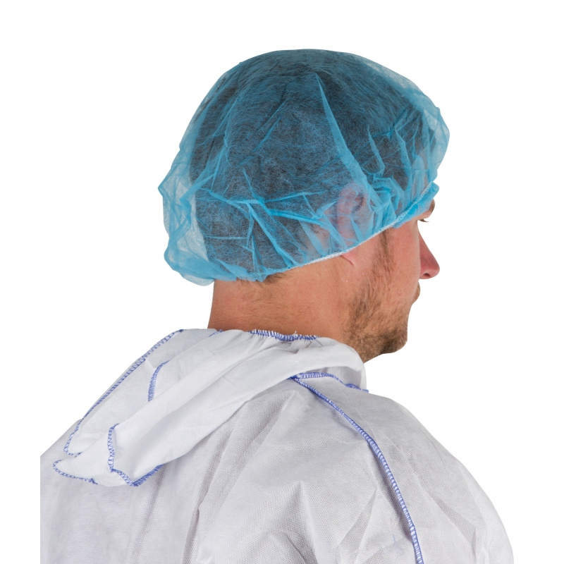 Wegwerpkap, blauw 100 stuks - 15378