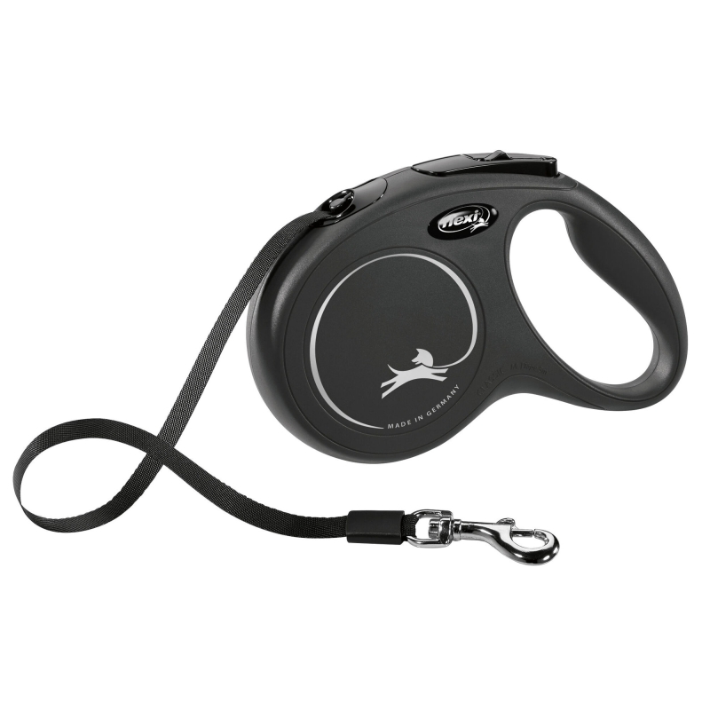 flexi Leine New Classic M 5m Gurt, bis 25kg, schwarz - 80177