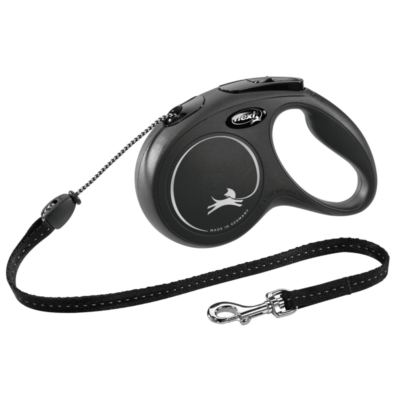Laisse-corde Flexi Classic M, 5 m, max. 20kg noir - 80281