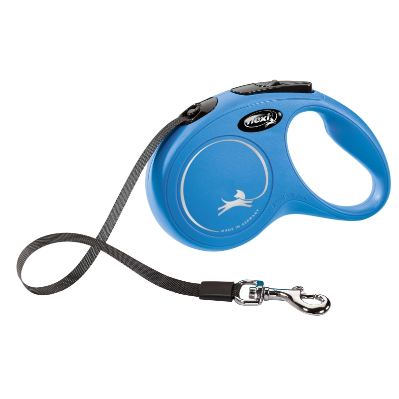 flexi lijn Classic S, 5 m, Riem, tot 15kg blauw - 80292