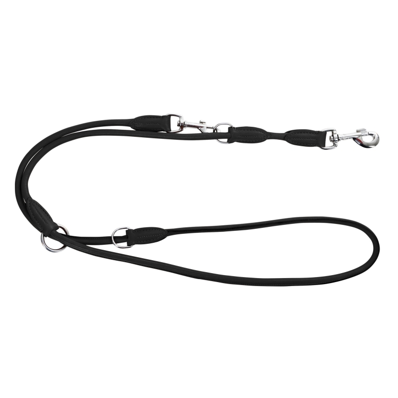 Laisse longue pour chien Roma noire, 200cm, 8mm - 81097