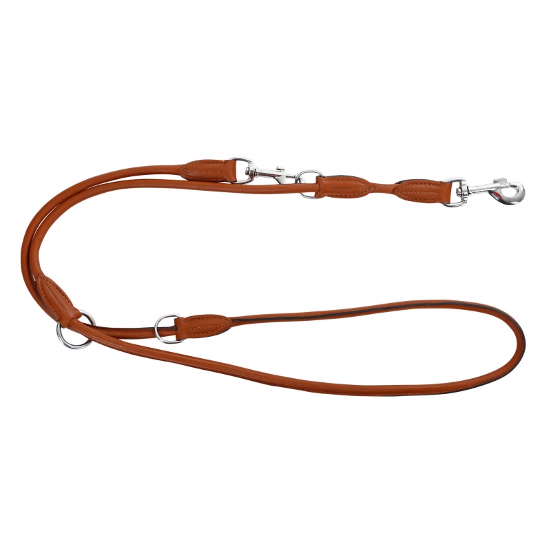 Laisse longue pour chien Roma cognac, 200cm, 8mm - 81098