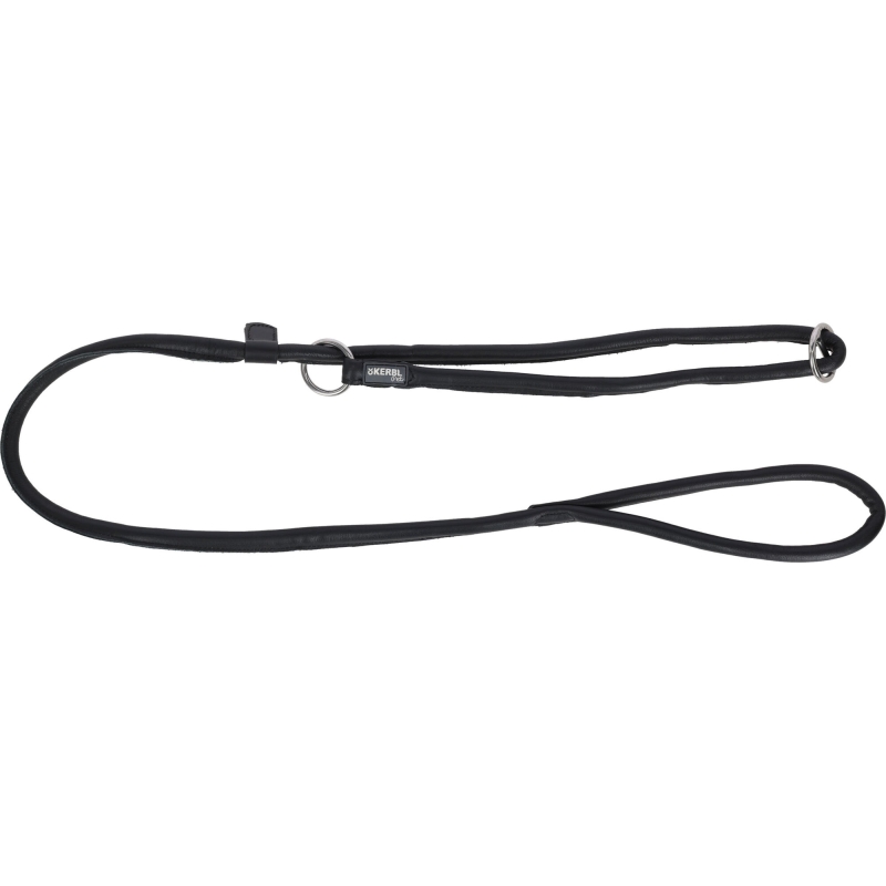 Laisse avec collier int&eacute;gr&eacute;  Roma, noire, 170cm, 8mm - 81099