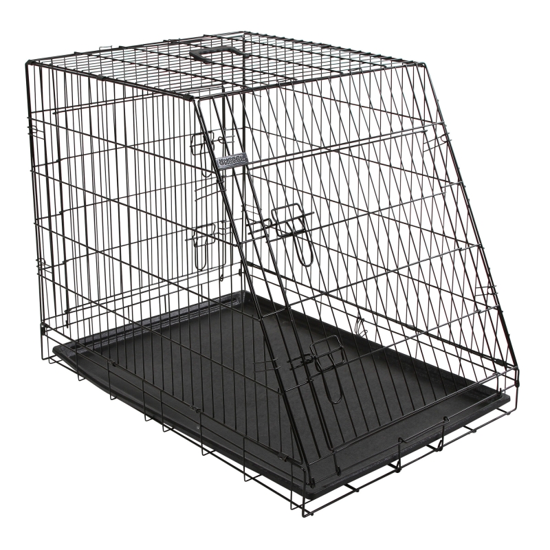 Transportb. m tralies inklapb. zwart, 76x54x64cm, 2 deuren - 81367