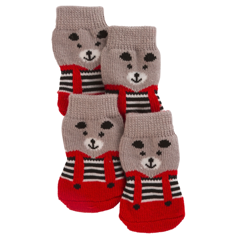 Hondensokken Bruno L, grijs-rood - 81420