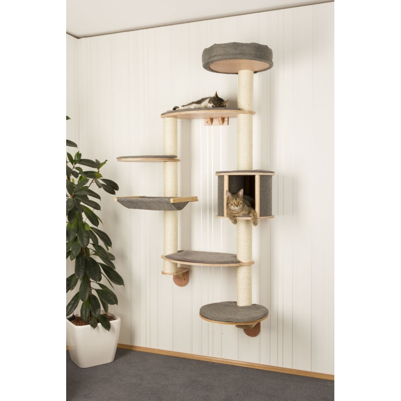 Arbre &agrave; chat mural Dolomit XL Tofana, 185cm, gris - 81541