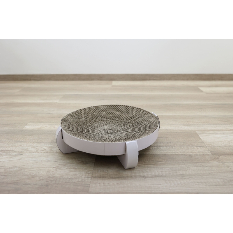 Corbeille griffoir Platinum 35x35x10cm, avec Catnip, blanc - 81555