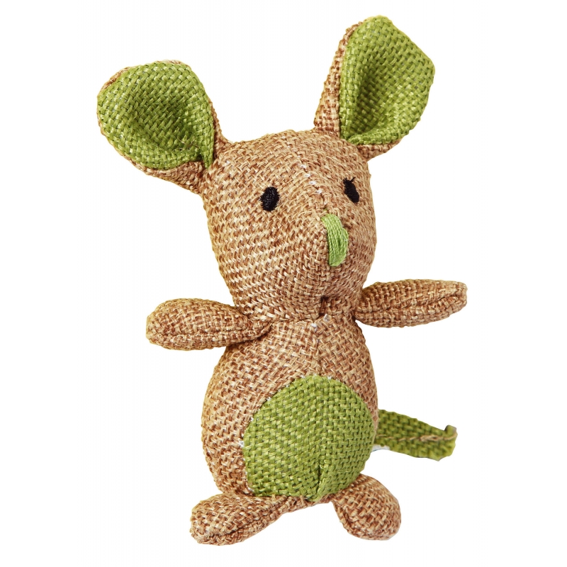 Souris Nature en lin 7X9,5cm - 81641
