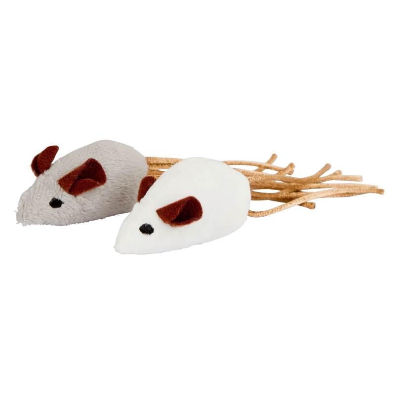 Speelmuis wit &.grijs 7 x 4 cm - 81648