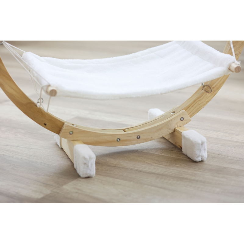 Hangmat SIESTA, wit met houten onderstel, 73x36x34cm - 82591