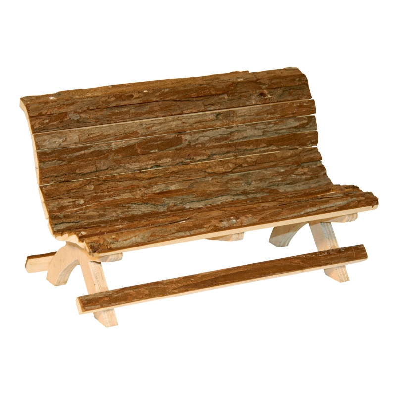 Houten bank v. cavia's + dwergk., NATURE 30x15x18cm - 82770