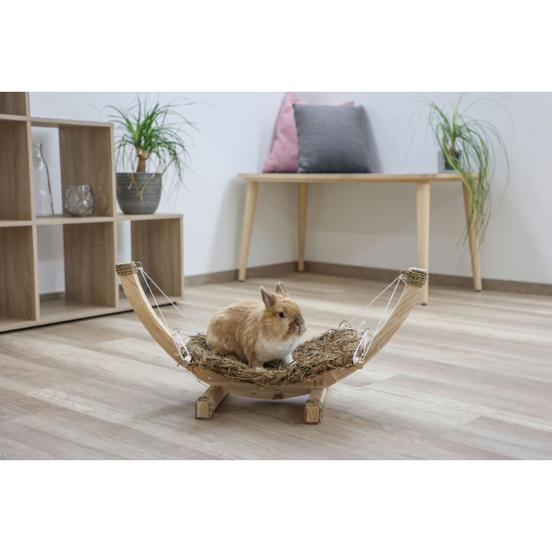 Hangmat SIESTA van gras met houten onderstel, 73x36x34cm - 82796