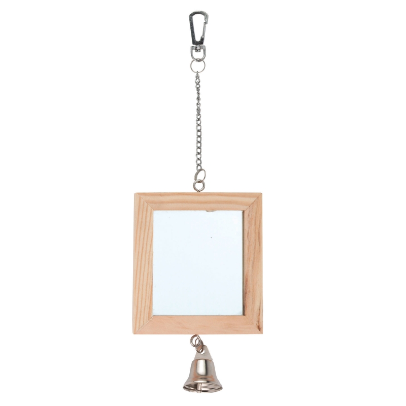 Dubbele spiegel L 8,5xB 9,5cm met belletje - 83139