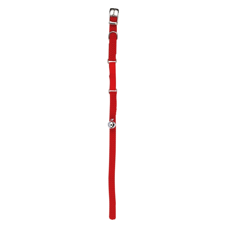 Kattenhalsband rood, 10mm x 30cm met elastiek - 83193