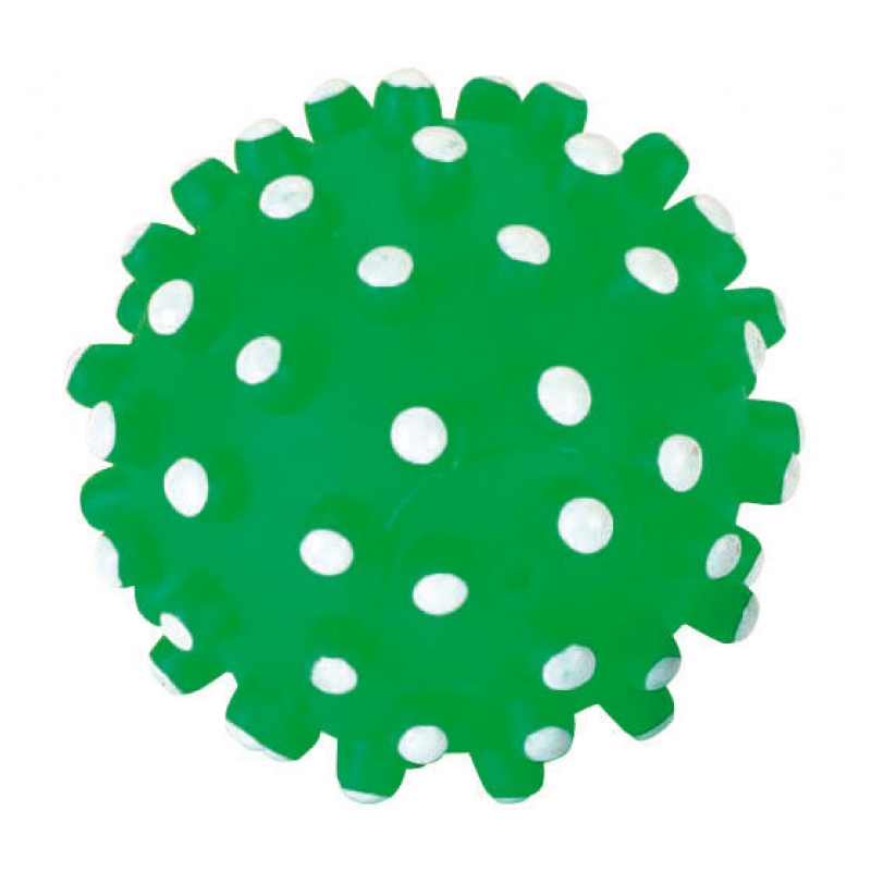 Vinyl speelbal ca. 10 cm m. noppen + pieper - 83510