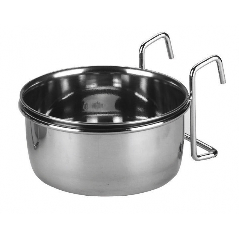 Rvs bakje 600 ml, 12 cm met houder - 84298