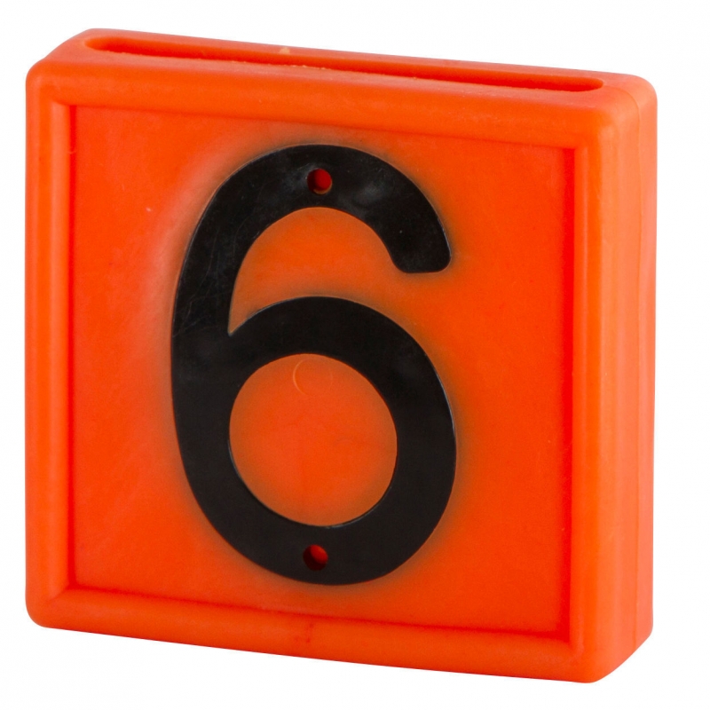 Plaquette num&eacute;rot&eacute;e orange 6 et 9 - 208466
