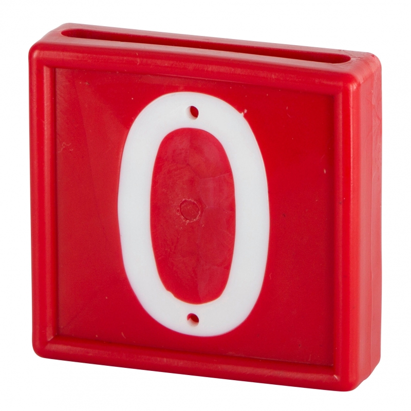 Plaquette num&eacute;rot&eacute;e rouge, Chiffre 0 - 208470