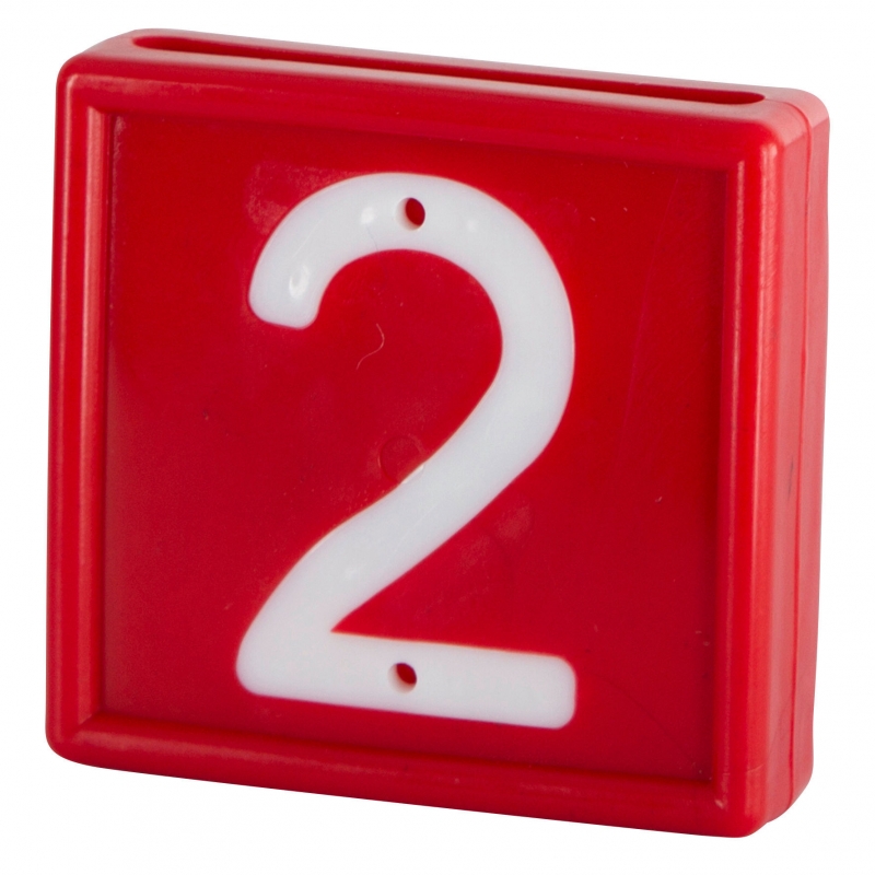 Plaquette num&eacute;rot&eacute;e rouge, Chiffre 2 - 208472