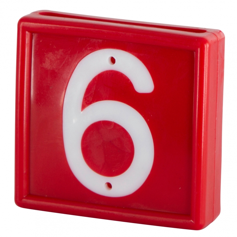 Plaquette num&eacute;rot&eacute;e rouge, Chiffre 6-9 - 208476