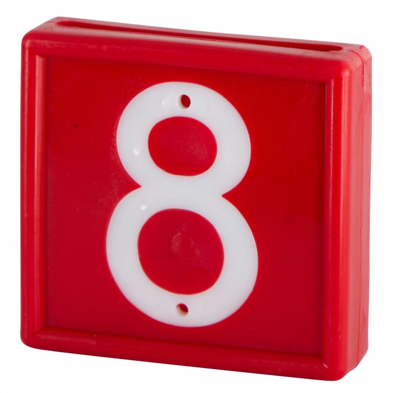 Plaquette num&eacute;rot&eacute;e rouge, Chiffre 8 - 208478