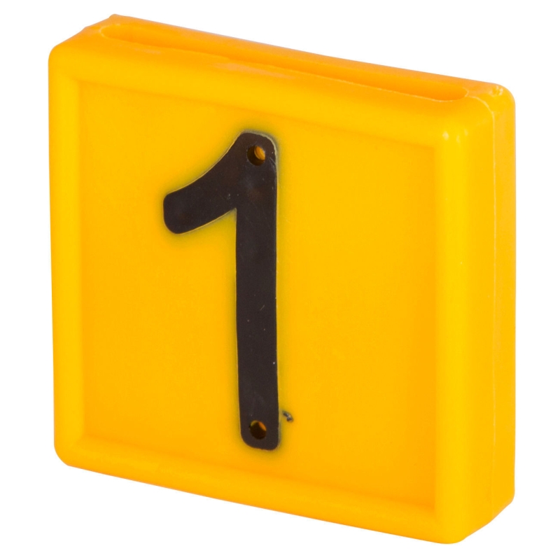 Plaquette num&eacute;rot&eacute;e jaune chiffre 1 - 208481