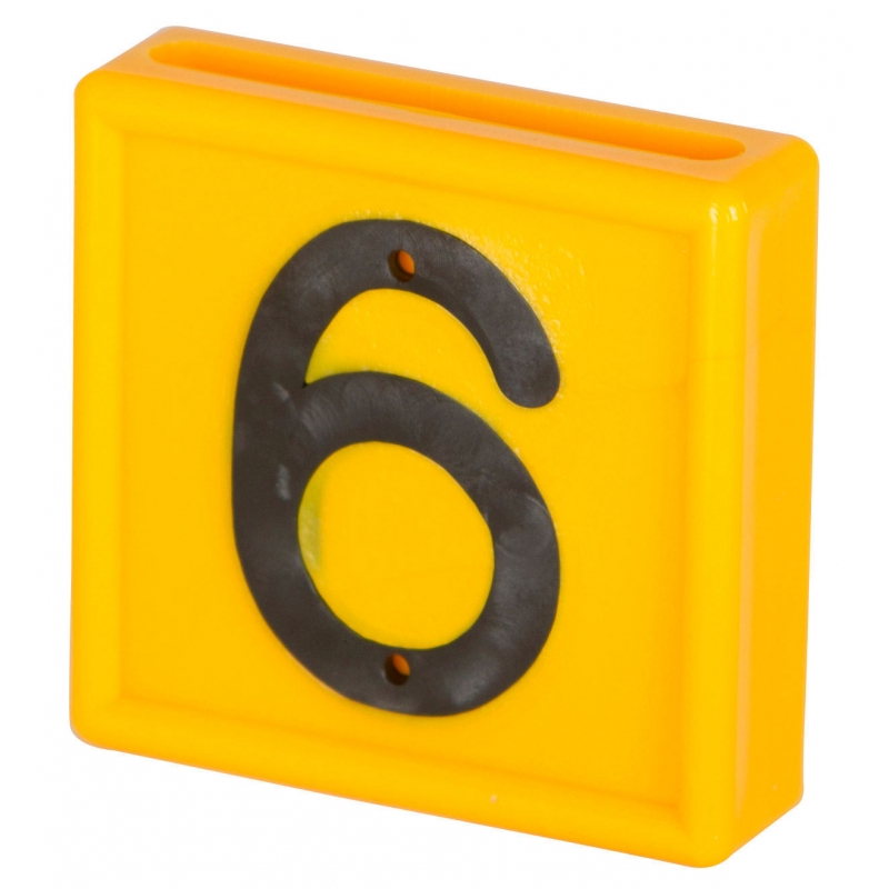 Plaquette num&eacute;rot&eacute;e jaune chiffre 6-9 - 208486
