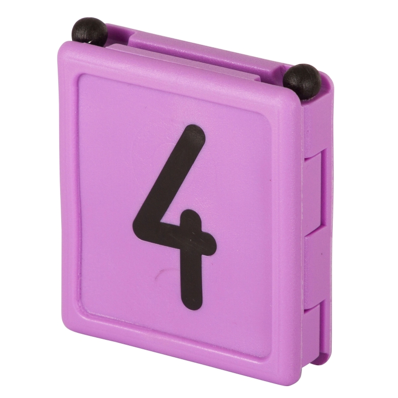 Num&eacute;ro pour collier Duo chiffre 4 violet - 209424