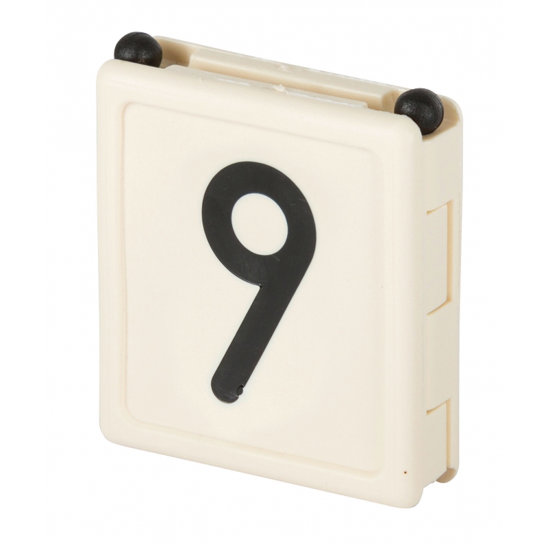 Num&eacute;ro pour collier Duo chiffre 9 blanc - 209429