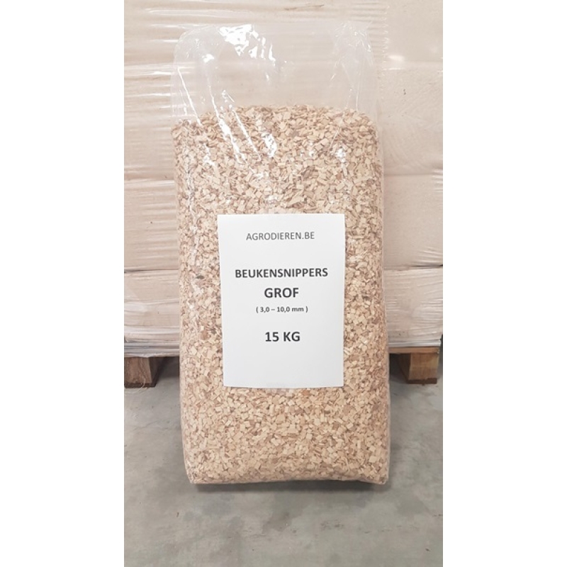 Beukensnippers / Beuken chips ( dier en bbq  - BEUKSNIP20-160-15KG-LOS