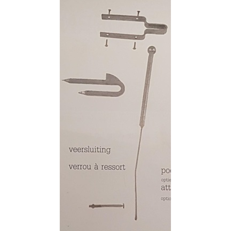 Veersluiting voor houten weidepoort - VEERSLUITING